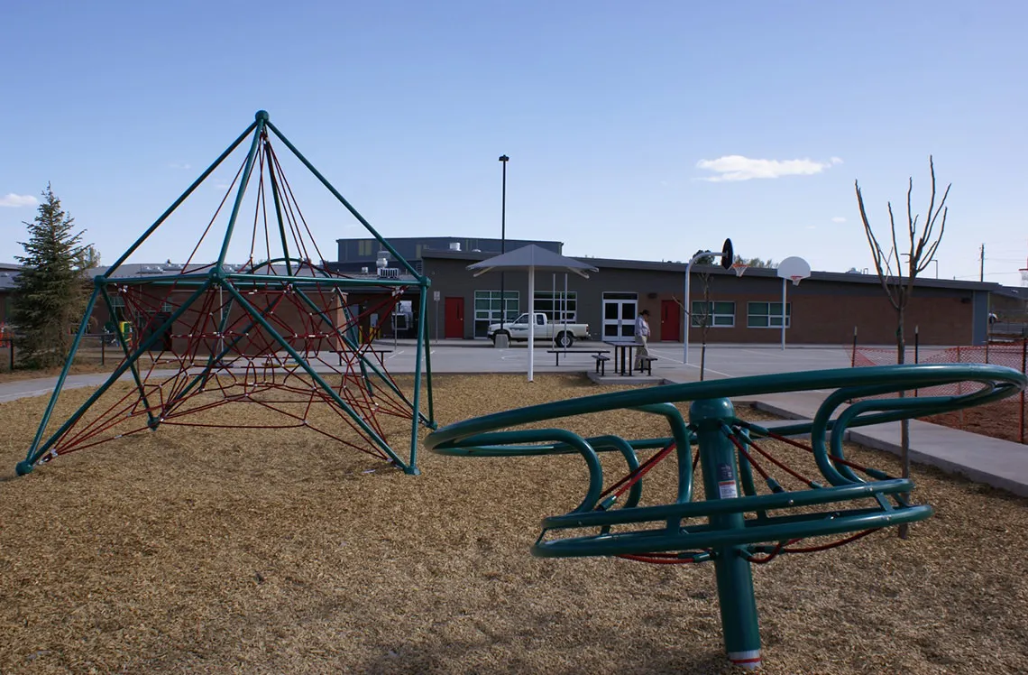 Spinning playground activities at Ignacio Elementary school in Ignacio, CO